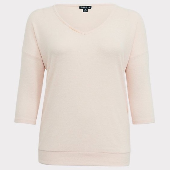 Torrid Relaxed Fit Super Soft Plush V-Neck Drop Shoulder Long Sleeve Plus size 2 - Picture 2 of 7